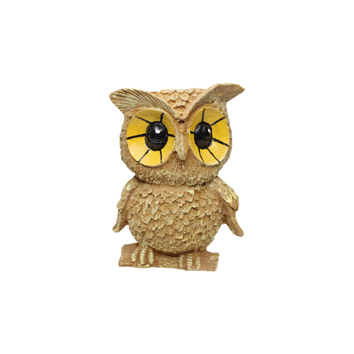 Wonderland Light Brown Owl Planter| resin pots for real small plants