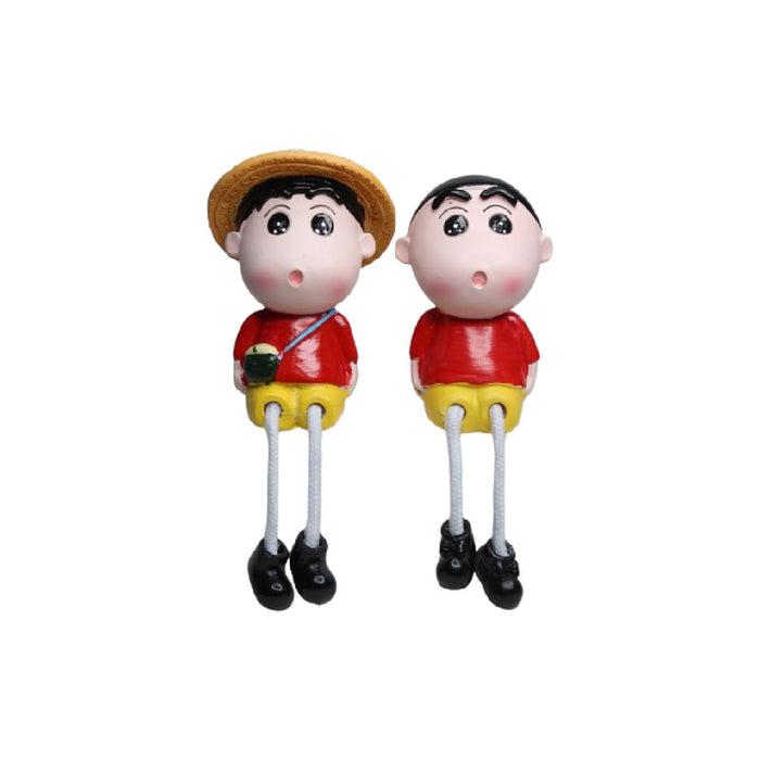 Wonderland Cute Tourist Dolls Hanging Legs Showpiece Dolls Pair for Home Decor Gift Item