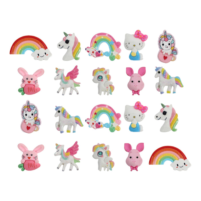 Wonderland creature Combo (Set of 20) (Ladybud and dolphin)| Easy-to-apply DIY 3D Stickers