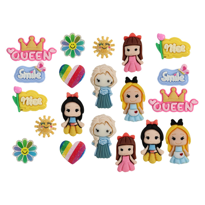Wonderland Girl combo (Set of 20) (Girls and messages)| Easy-to-apply DIY 3D Stickers