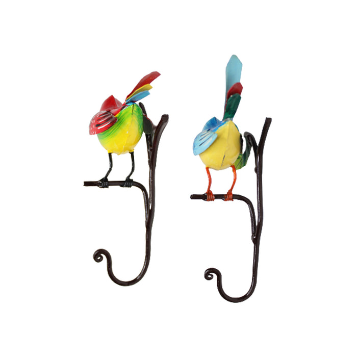 (Set of 2) Wall Bird Hooks for Home and Garden Decoration