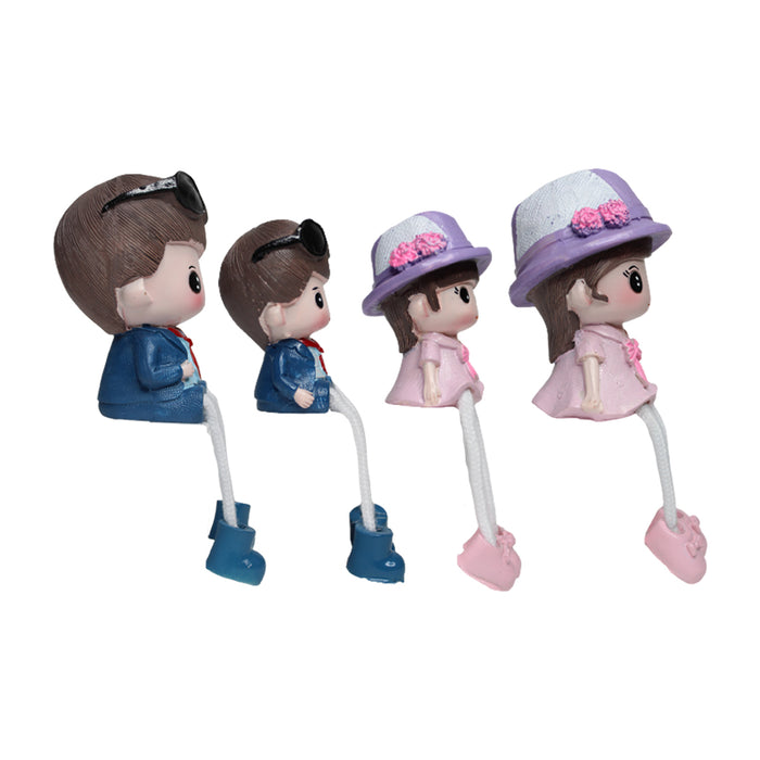 Wonderland Bow & Tie hanging leg family| Resin 
Hanging dolls set of 4