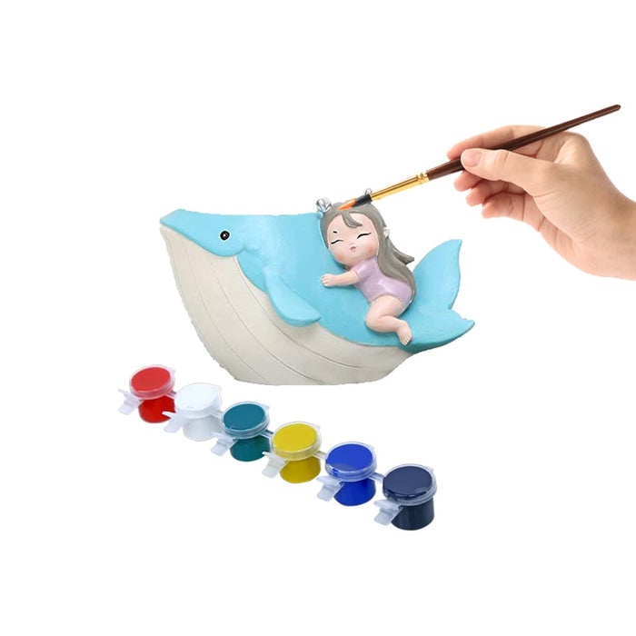Wonderland DIY Craft kit Paint Your Planter/Pen Stand |Gift Set for Kids| Whale Shape