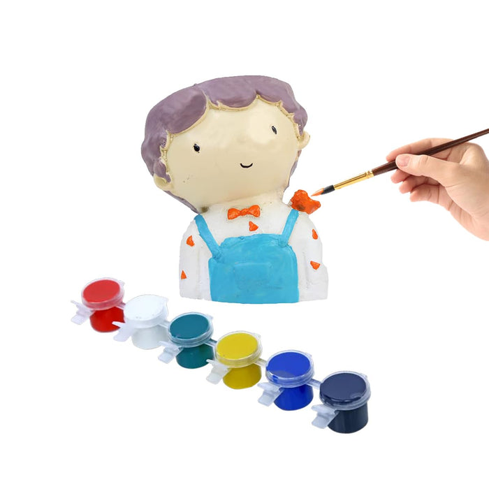 Wonderland DIY Craft kit Paint Your Planter/Pen Stand |Gift Set for Kids| Boy Shape