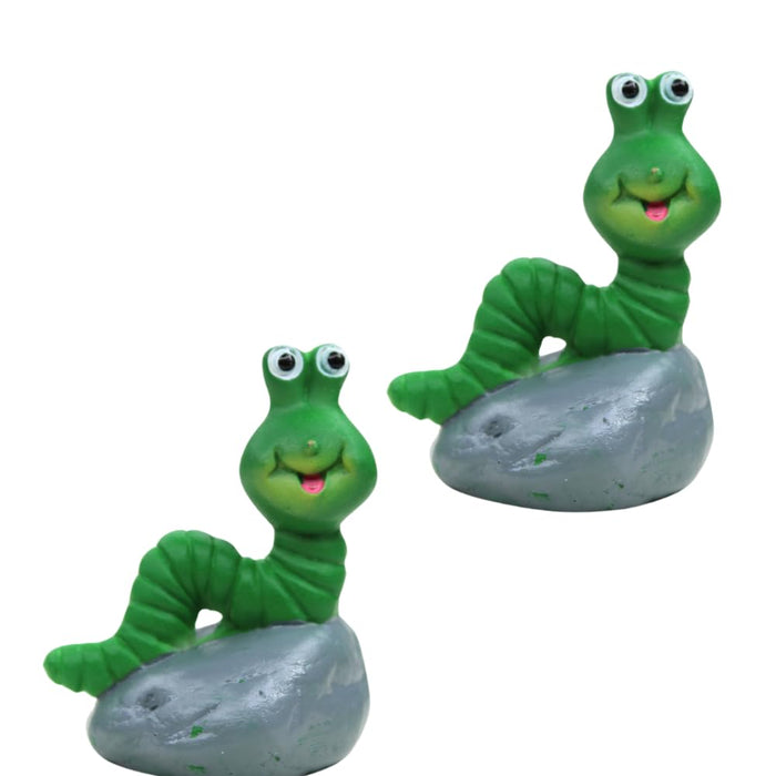 Wonderland Imported Miniatures (Pack of 2) Caterpillar sitting on Stone |Miniature Figurine| Shelf Décor | Resin Home décor | Gift Items