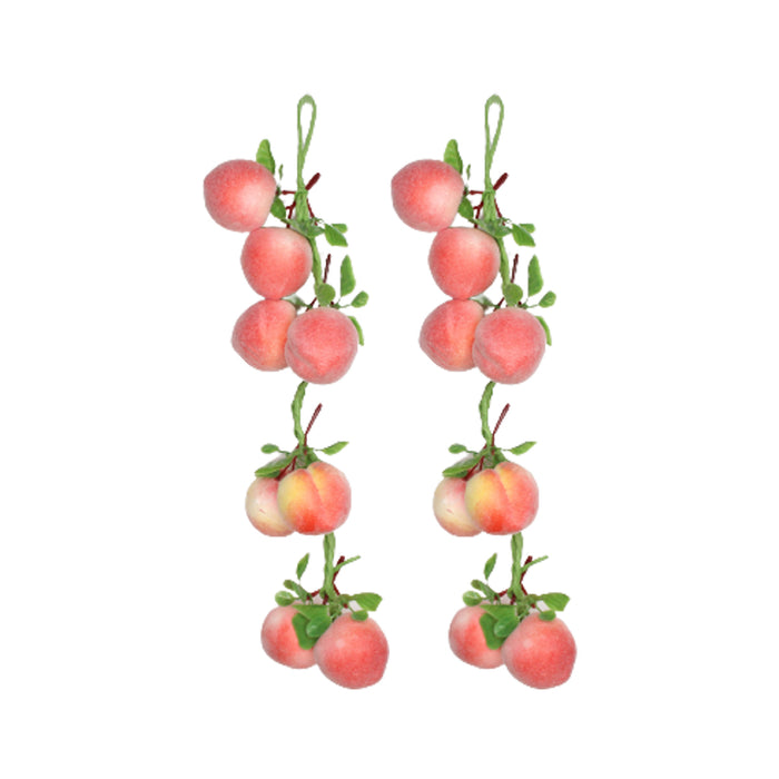 Wonderland Artificial Real Looking Peach String (Set of 2) | Natural Real-looking artificial fruits and vegetables