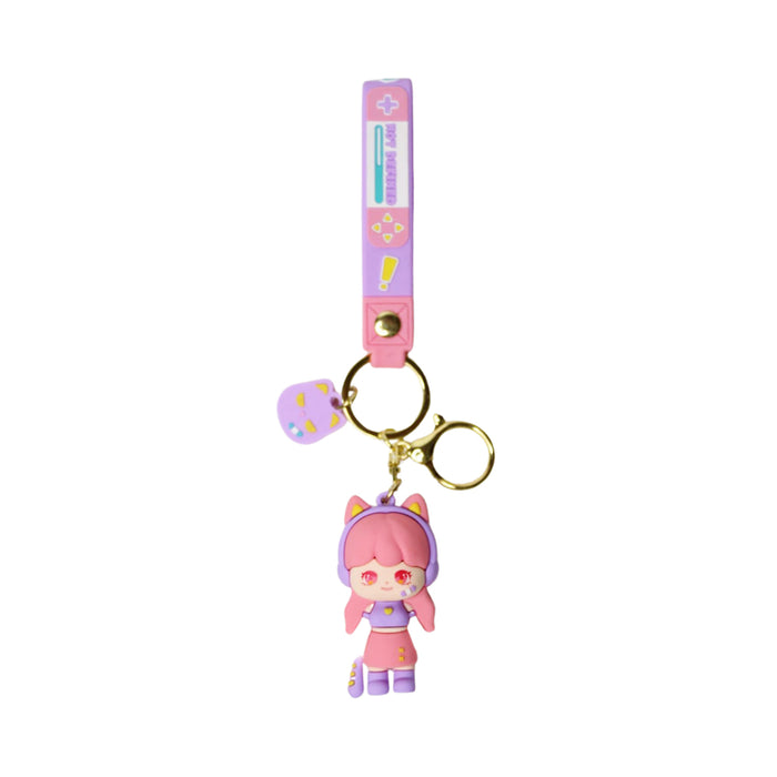 Wonderland Not Defined Keychain in Pink 2-in-1 Cartoon Style Keychain and Bag Charms Fun and Functional Accessories for Bags and Keys