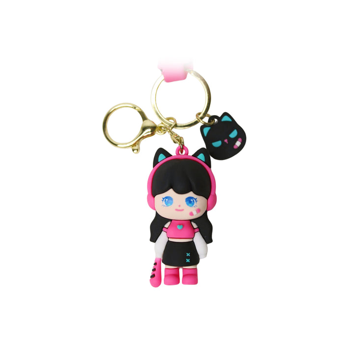 Wonderland Not Defined Keychain in Purple 2-in-1 Cartoon Style Keychain and Bag Charms Fun and Functional Accessories for Bags and Keys