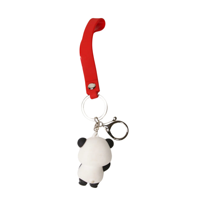Wonderland Cute Panda Keychain in Red 2-in-1 Cartoon Style Keychain and Bag Charms Fun and Functional Accessories for Bags and Keys