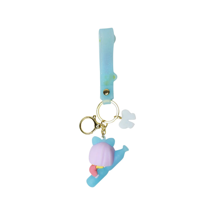 Wonderland Summer Keychain in blue 2-in-1 Cartoon Style Keychain and Bag Charms Fun and Functional Accessories for Bags and Keys