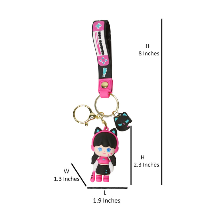 Wonderland Not Defined Keychain in Purple 2-in-1 Cartoon Style Keychain and Bag Charms Fun and Functional Accessories for Bags and Keys