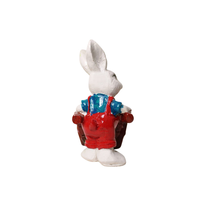 Wonderland Charming Poly Resin Tabletop Rabbit Planter - Adorable Garden Decor Accent for Indoors and Outdoors