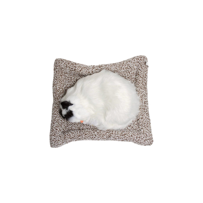 Wonderland Cute sleeping artificial fur cat comes with sleeping pad | Room and car décor | Artificial cat shape art and craft |