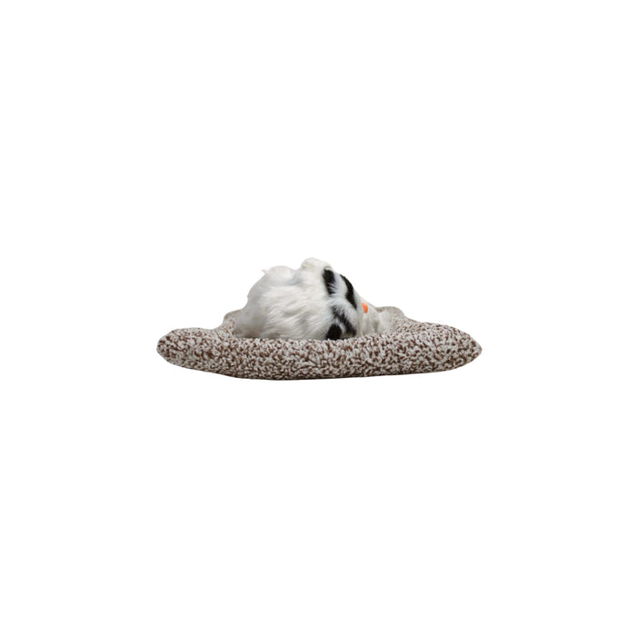 Wonderland white  Cute sleeping artificial fur cat comes with sleeping pad | Artificial cat shape art and craft | car and room décor