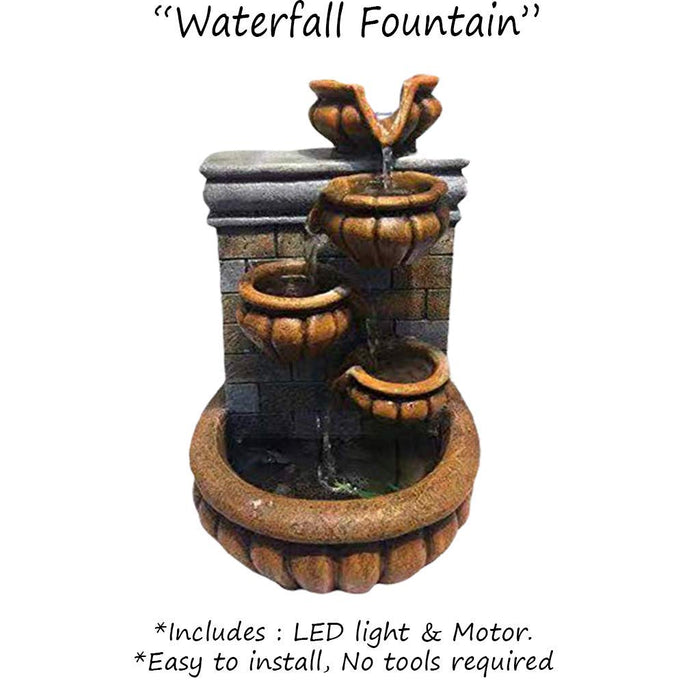 Portable Tabletop Waterfall Desktop Electric LED Water Fountain