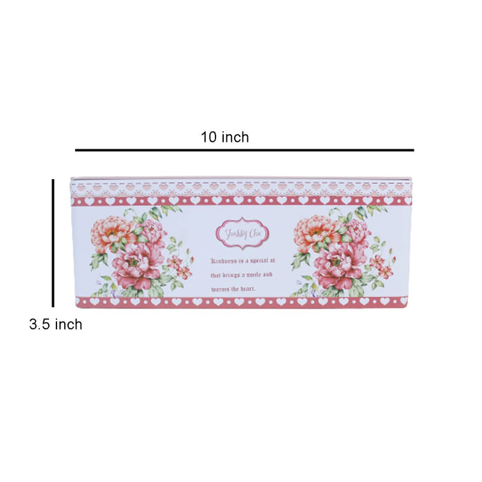 Floral Printing Rectangular Tinplate Tissue Box