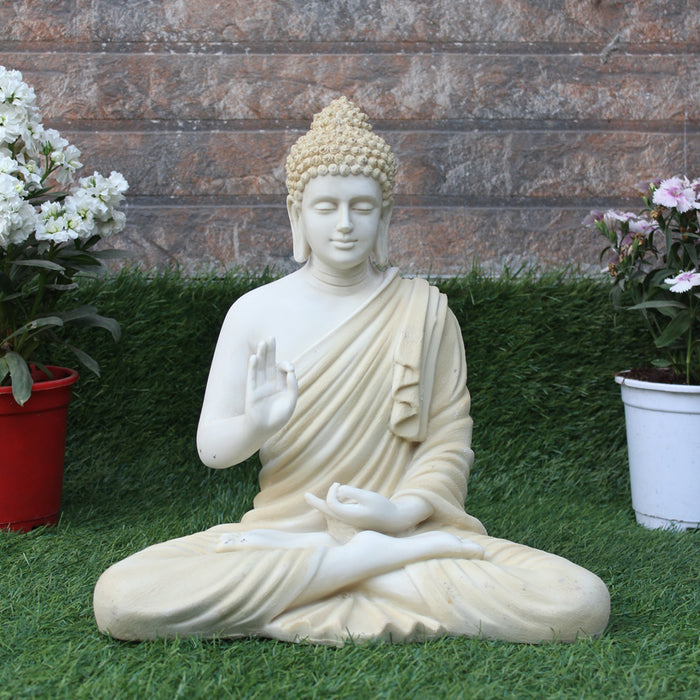 Wonderland Resin 14 '' Buddha (Beige)