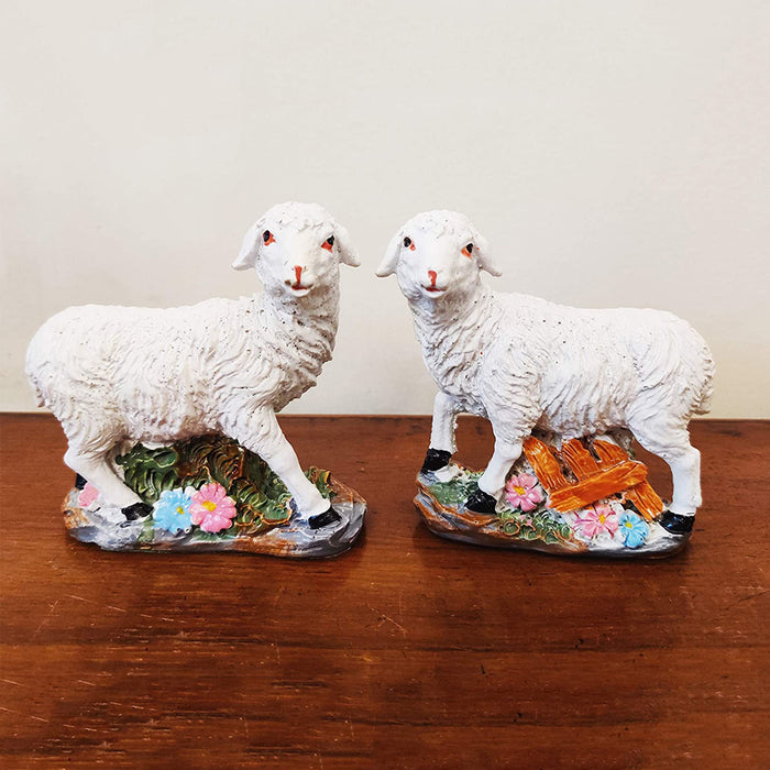 (Set of 2) Sheep Statue for Home and Balcony Decoration