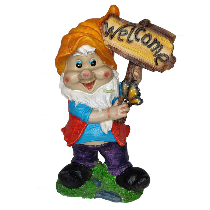 Welcome Gnome Statue for Balcony and Garden Decoration