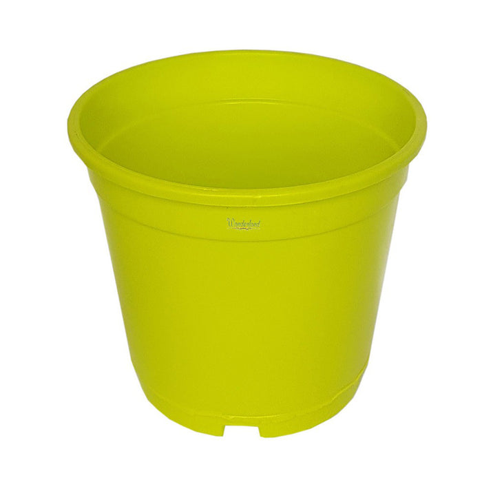 6 inch Set of 4 Small plastic pots for Outdoors ( Plastic Pots for Home Plants) (Green)