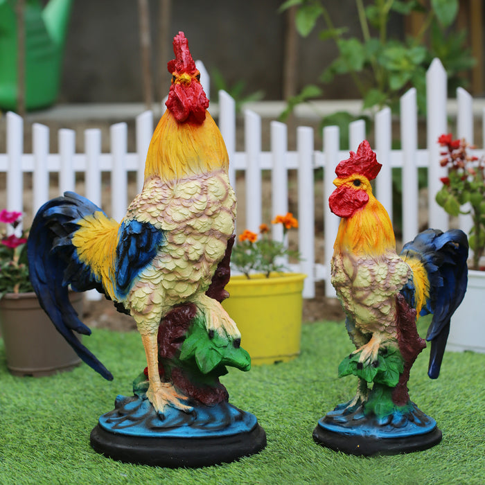 (Set of 2) Hens Statue for Indoors and Outdoor Decoration