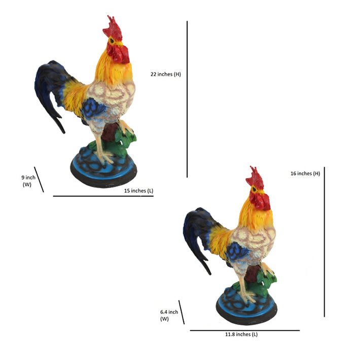 (Set of 2) Hens Statue for Indoors and Outdoor Decoration