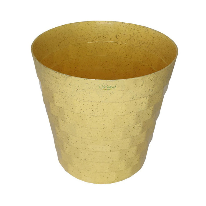( Set of 2) 10 inches Brix Plastic Round Garden pots for Outdoor (Beige)