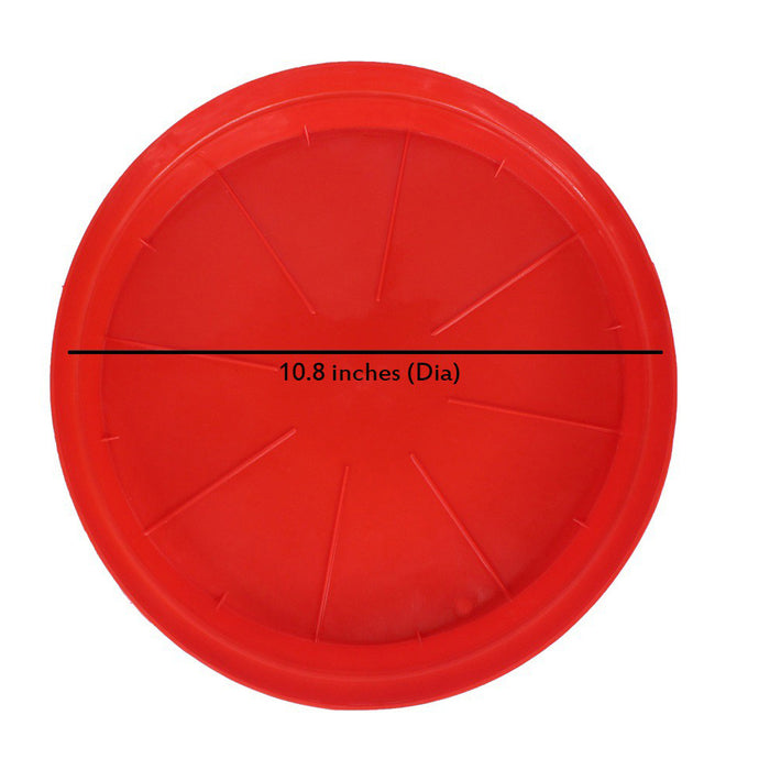 (Set of 4) 11 inch plastic Plate for pots (Red)