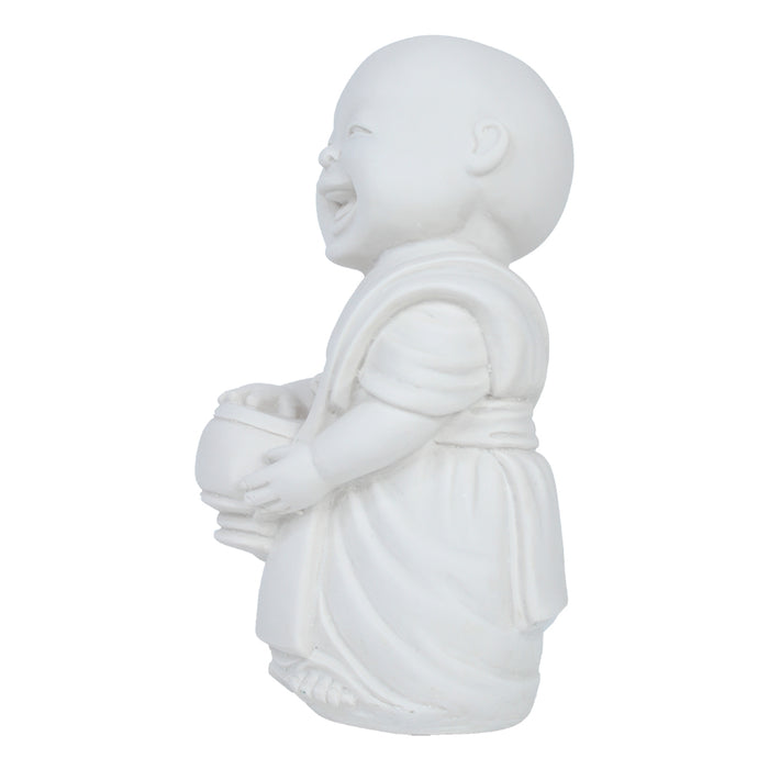 Big Monk Statue for Home and Garden Decoration (White)