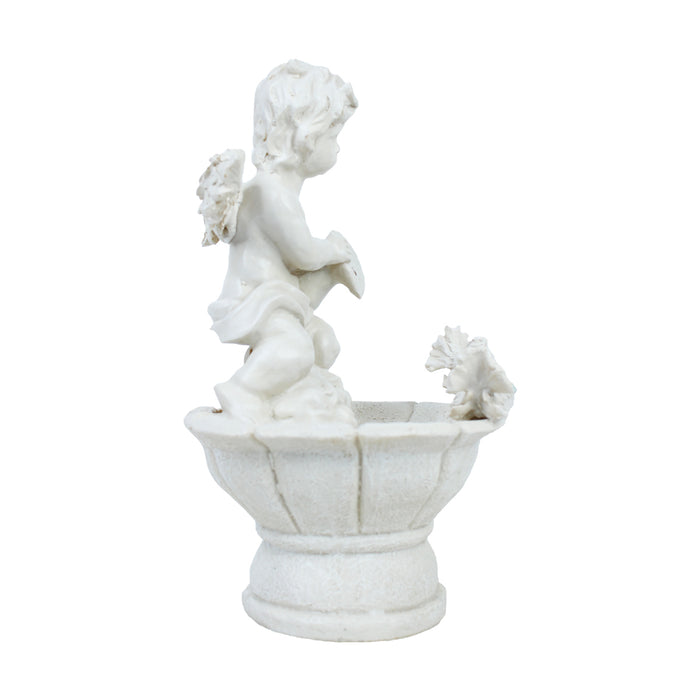 Angels Water Fountain with Two Birds for Home and Garden Decoration