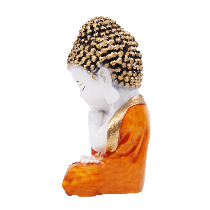 Small Buddha Statue for Home Decoration (Orange)