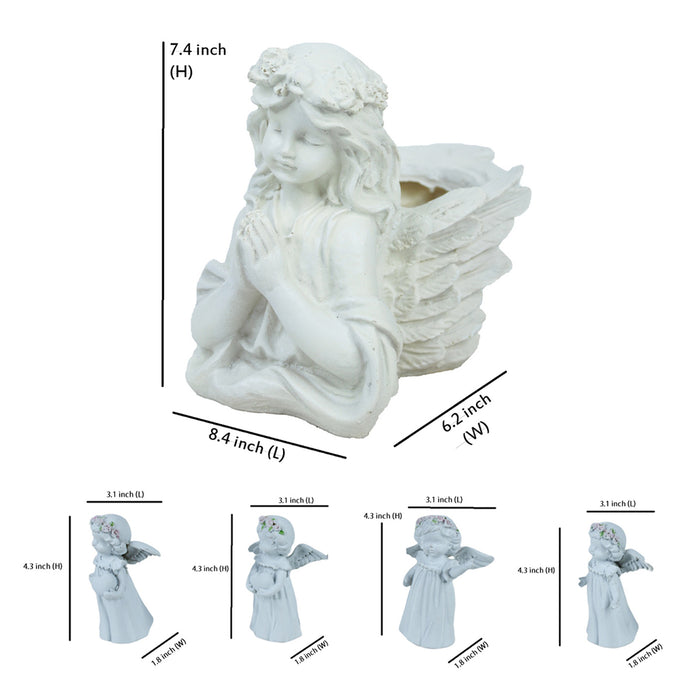 (Set of 5) Angel with Pot and 4 Angel Statue