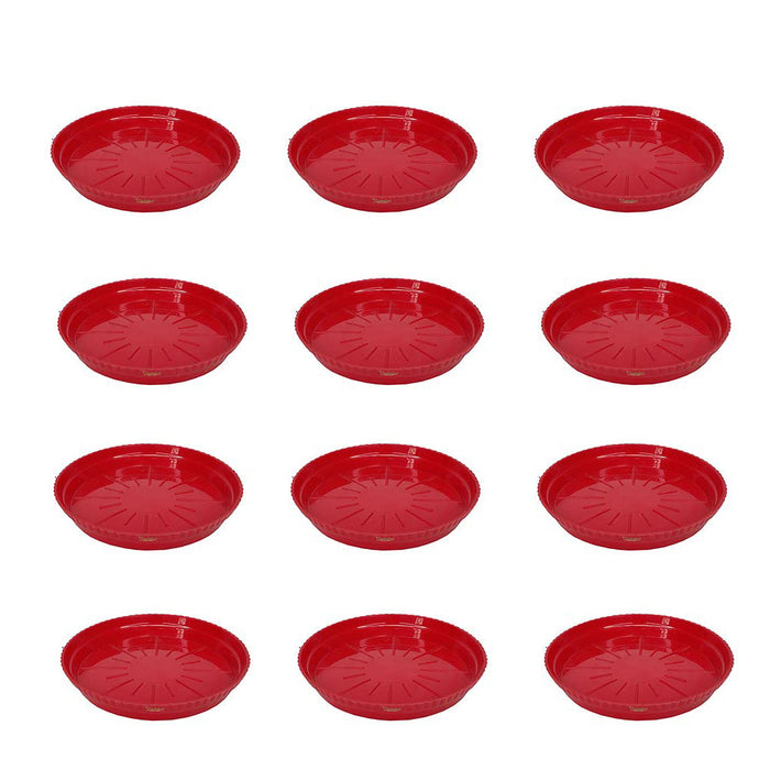 (Pack of 12, 6 inch) Plant Saucer,Durable Plant Tray Flower Pot Saucer Round Pallets for Indoors and Outdoor, Plant Container Accessories (Red)