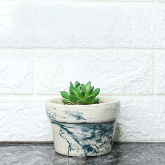 Ceramic planters Marble Cone Pot (Blue)