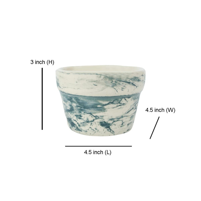 Ceramic planters Marble Cone Pot (Blue)
