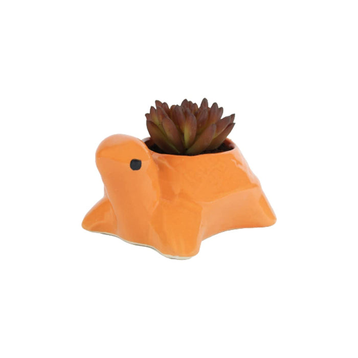 Ceramic planters Small Orange Turtle