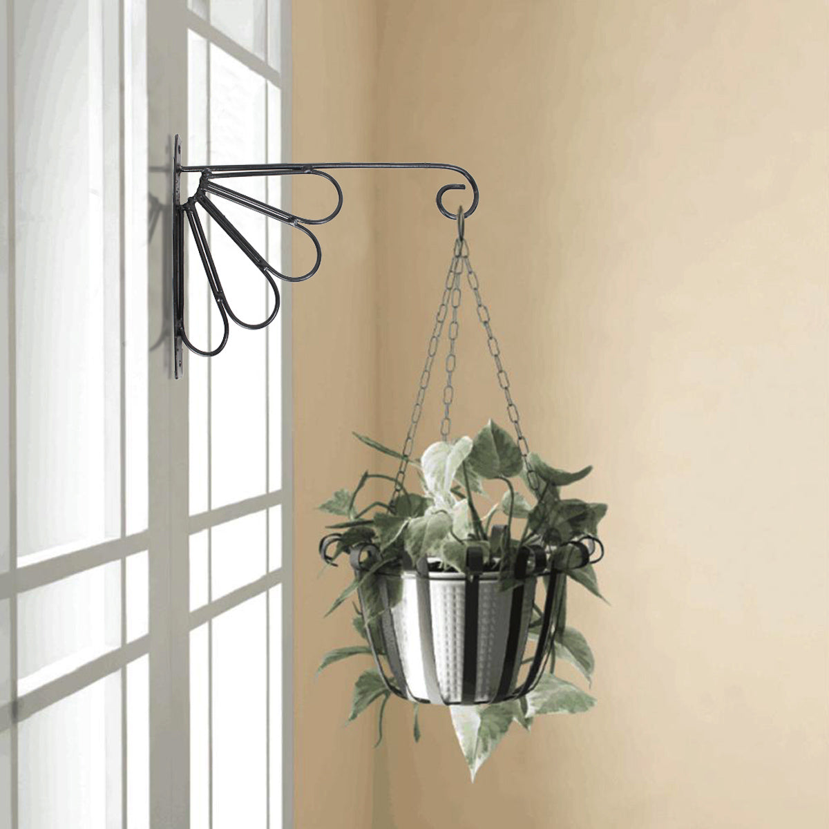 thumbnail image 2 of Hanging Plant Bracket Wall Hook Iron Decorative Plant Hanger With Screws For Bird Feeder Lanterns Wind Chimes Flower Basket 88803652 2 of 10
