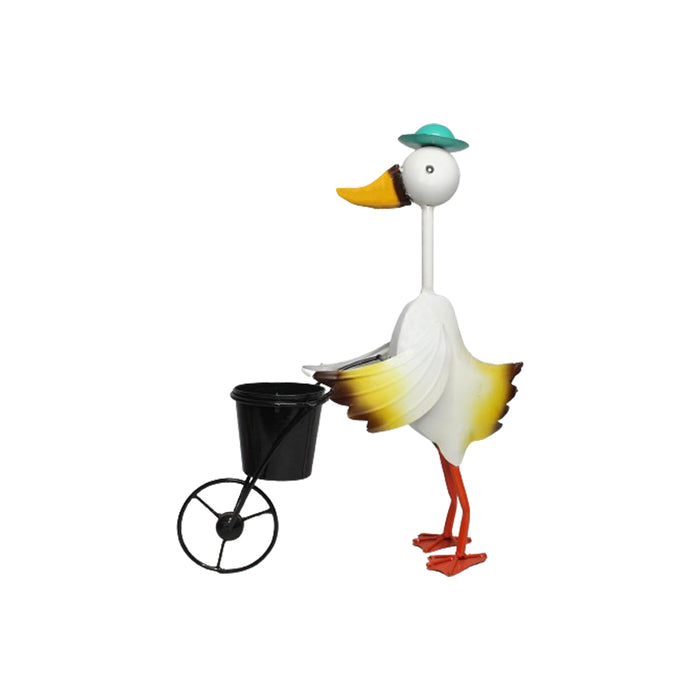 Wonderland Animal duck plant stand indoor iron craft cart flower pot stand for wedding decoration