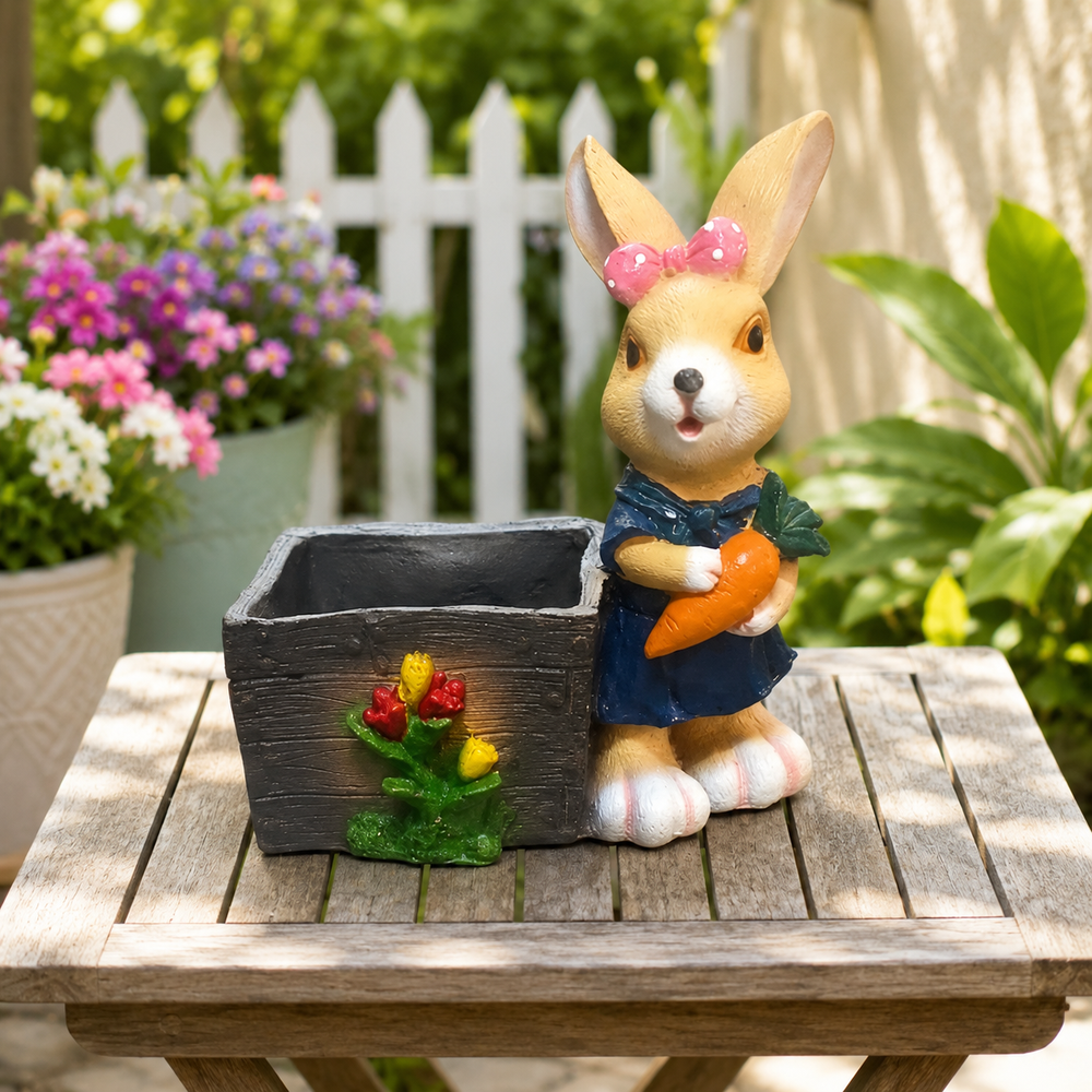 Whimsical Bunny Rabbit Garden Planter
