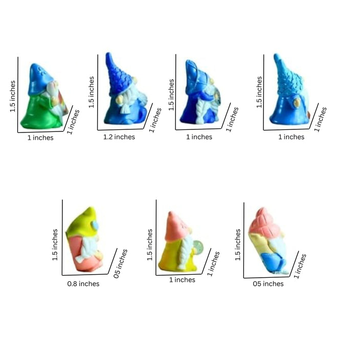 Wonderland (Set of 7 Christmas Mini Gnomes Cute Beach Summer Gnomes Resin Miniature Gnomes Figurines Fairy Garden Accessories