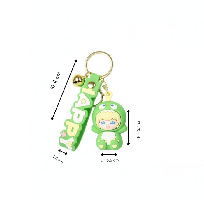 Wonderland Kawaii style ( set of 2) Dino Buddy Keychains with Holder Accessories, Backpack Car Key Chain for Boy Girl