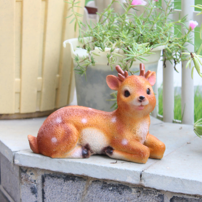 Wonderland sitting  Baby girl deer statue | small size outdoor gift item