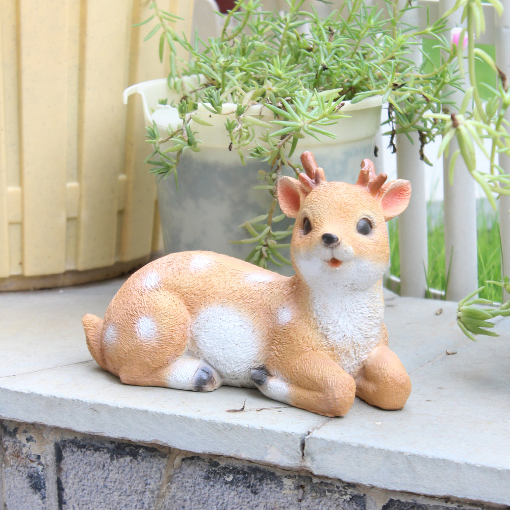 sitting  Baby deer fawn resin statue
