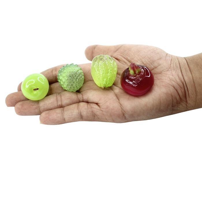 Wonderland Miniature Fruits Set of 4– Resin Food Figurines for Mini Garden, Dollhouse, DIY Crafts & Gifting |Fake food toy miniatures