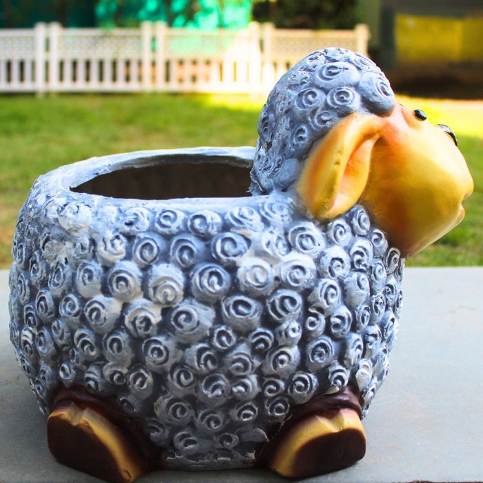 Wonderland Cute Sheep Animal Planter Pot,Resin Lamb Flower Pot for Indoor/Outdoor,