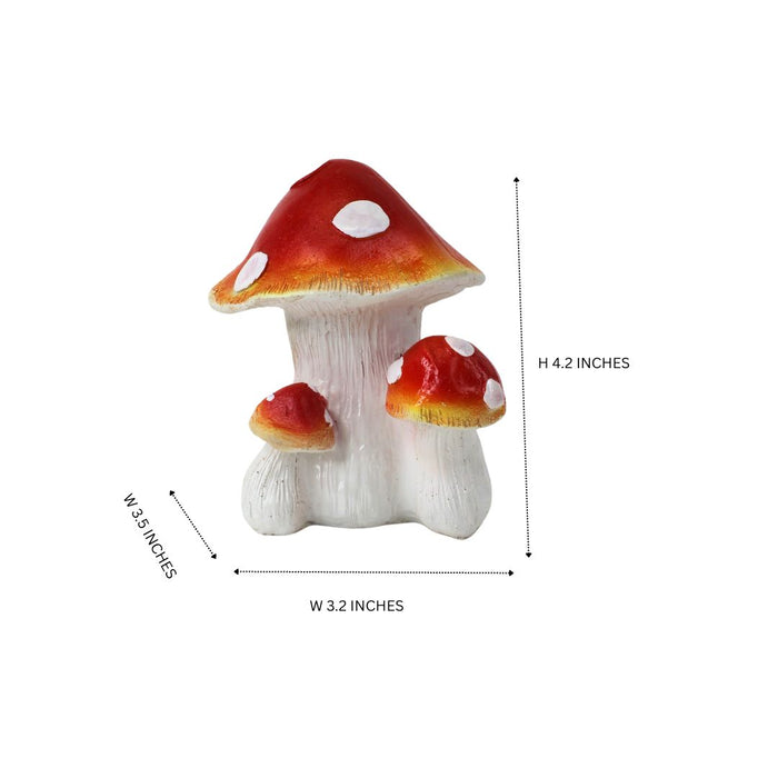 Wonderland Whimsical Red & White Mushroom Garden Figurine