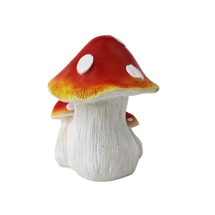 Wonderland Whimsical Red & White Mushroom Garden Figurine