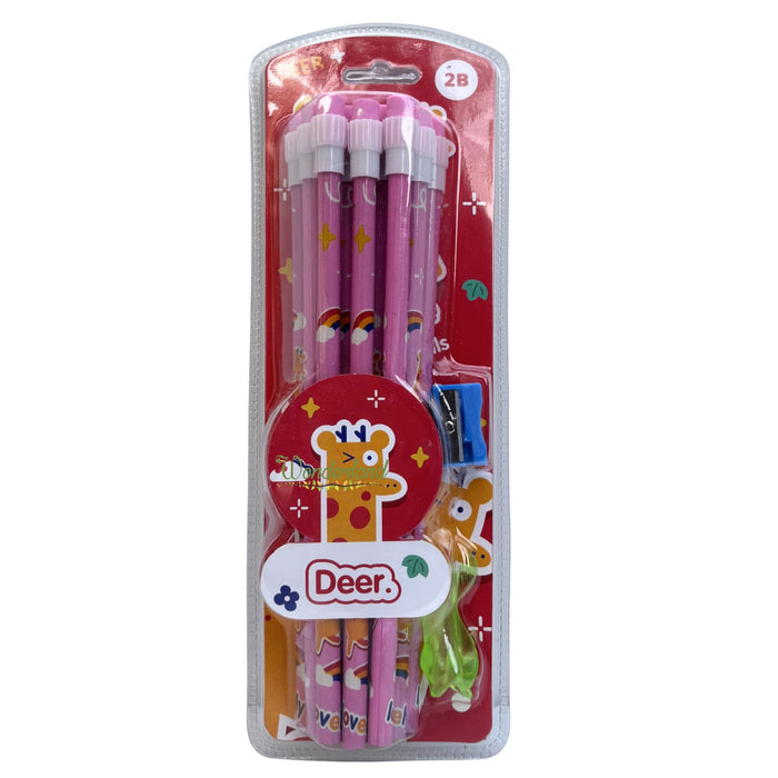 Wonderland 2B Pencil set of 3-Pack of 36  with top erasers , 3 grip and 3 sharpner | Writing pencils for school and return gifts