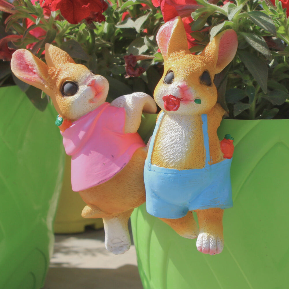 Bunny Figurine Pot Hugger (Clip) for Planter Pot