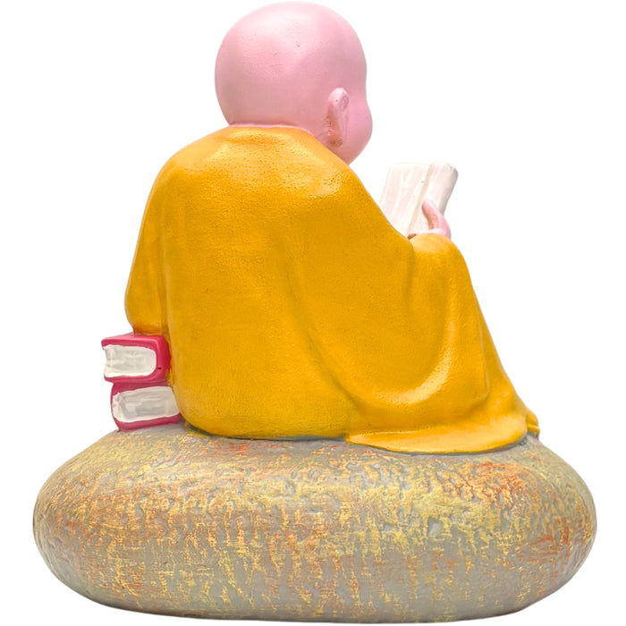 Wonderland Zen Monk Figurine Reading on Stone – Hand-Painted  Statue for Home Decor, Office Desk, and Meditation Space